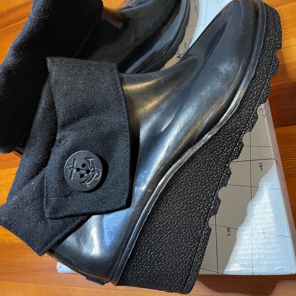 Sperry Top Sider Sadie Low Waterproof Black Rubber Boot Size 9M - Picture 5 of 10